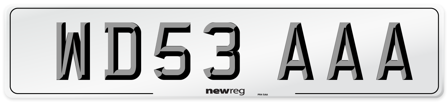 WD53 AAA Number Plate from New Reg